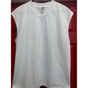 Coofandy Mens White V-Neck Sleeveless Sweater Vest Size M‎